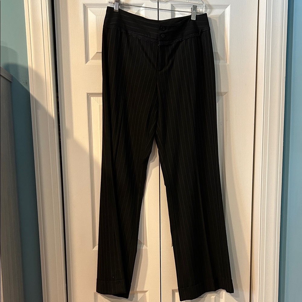Nine West Black Pinstripe Trousers